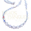 Sterling Silver StarBall Necklace with Swarovski Crystal AB & Corrugated Rice Beads