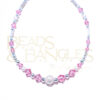 Sterling Silver StarDust Necklace with Rose Swarovski & Faceted Capsule - Image 4
